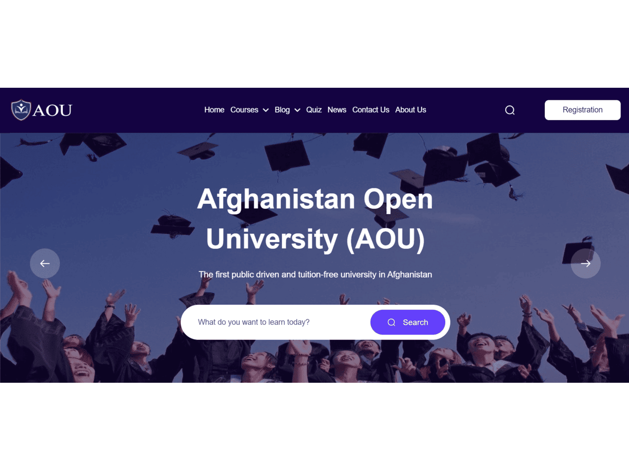 Afghanitan Open University Website Images